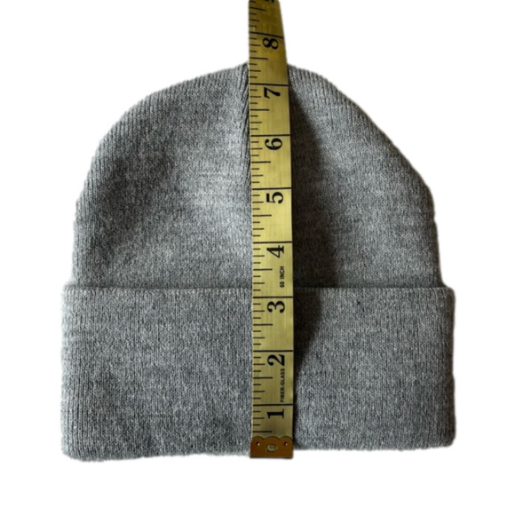 Knit Cuffed Beanie Hat OS Heather Gray - Picture 4 of 4